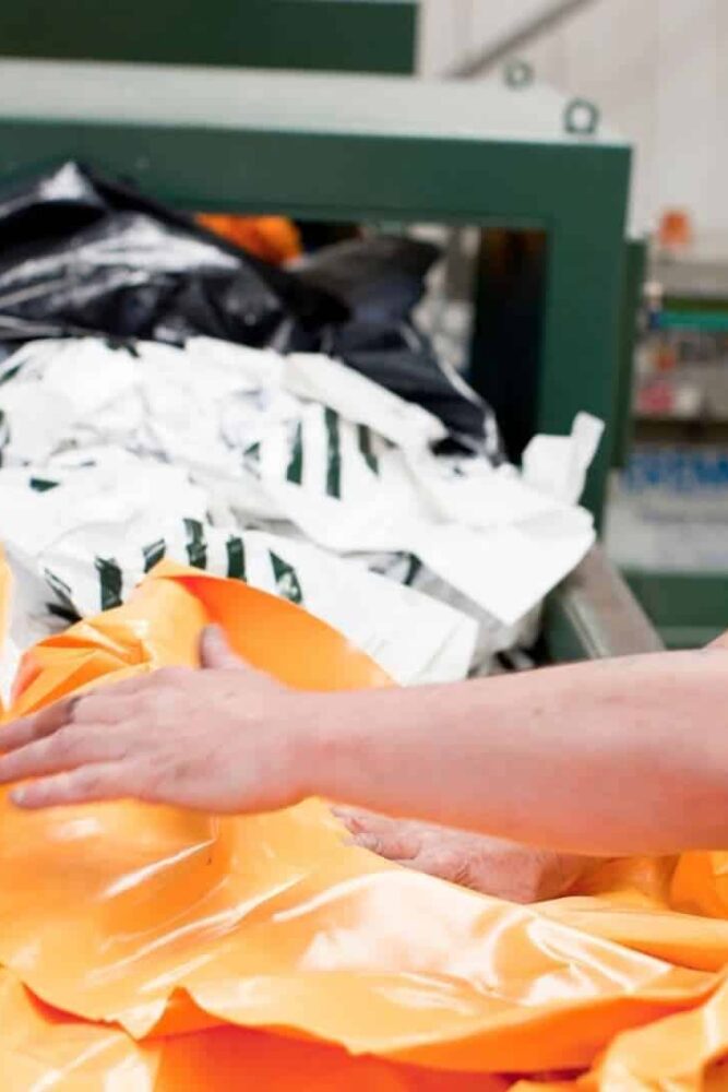Operator sorting Polythene scrap