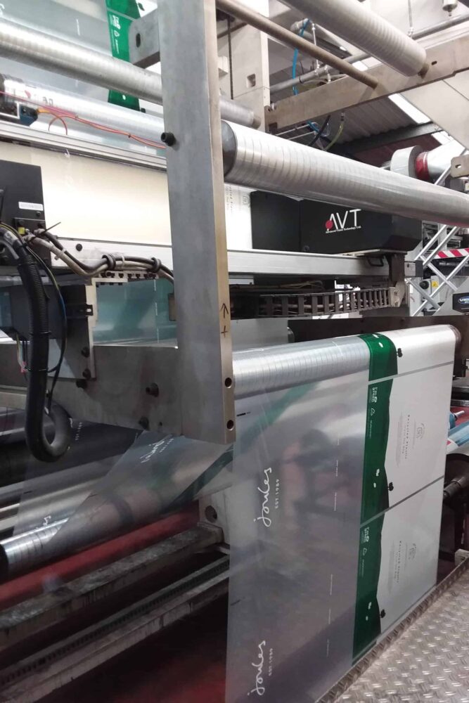 Joules Click and collect mailing bags on print machine