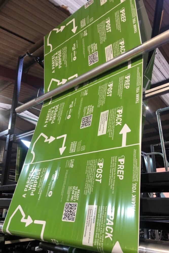 Duo Packaging sustainable mailing bags designed for Oxfam Ireland donation initiative.